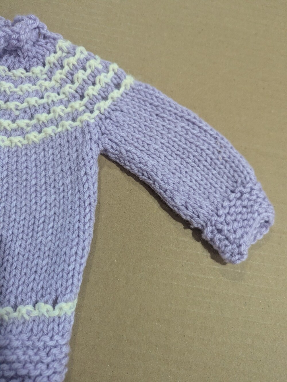 Handmade Purple White Accent Handmade Crochet Baby Girl Cardigan Sweater *6-12mo - Picture 5 of 11